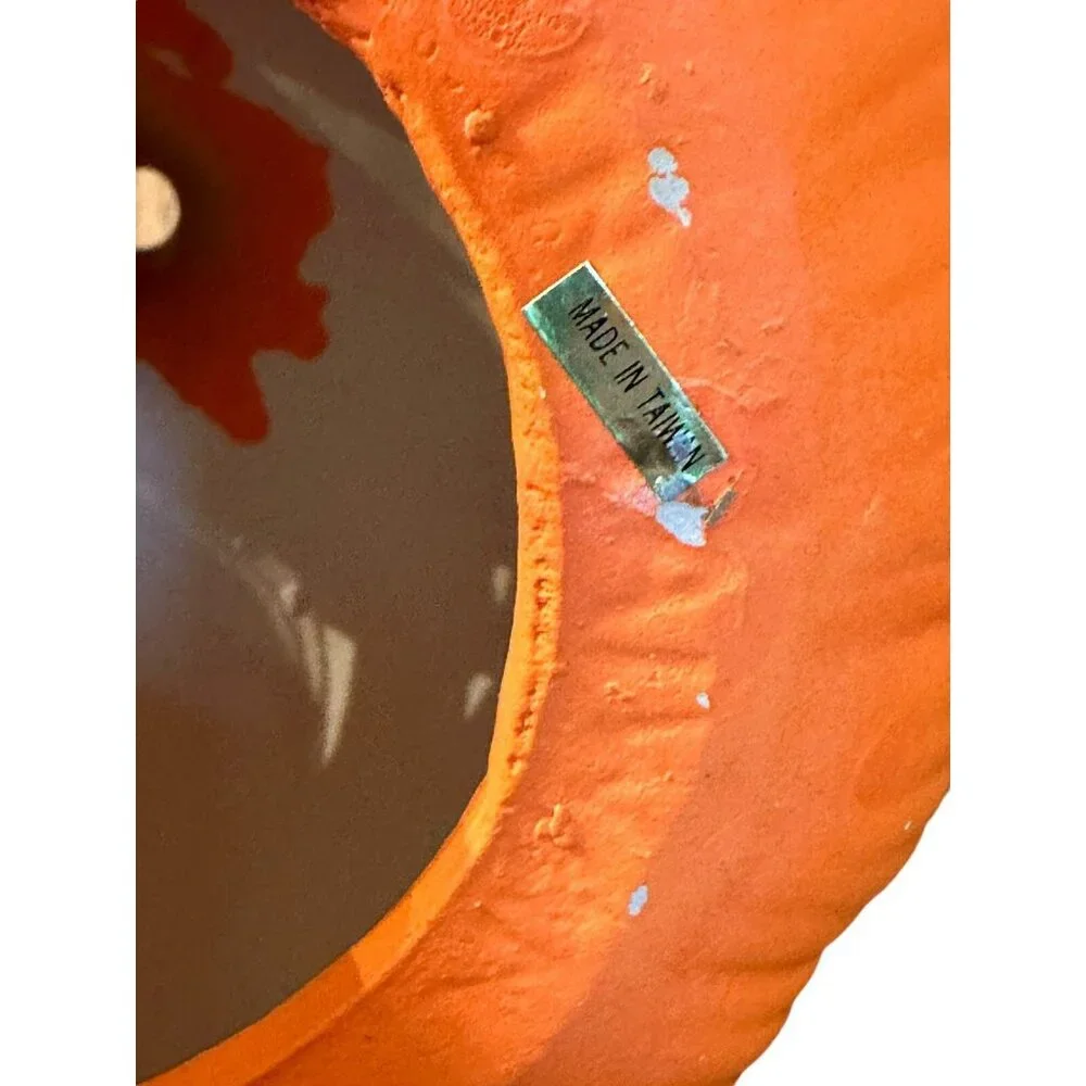 Vintage Ceramic Pumpkin Jack O‎ Lantern Halloween Votive Candle Holder Light Up